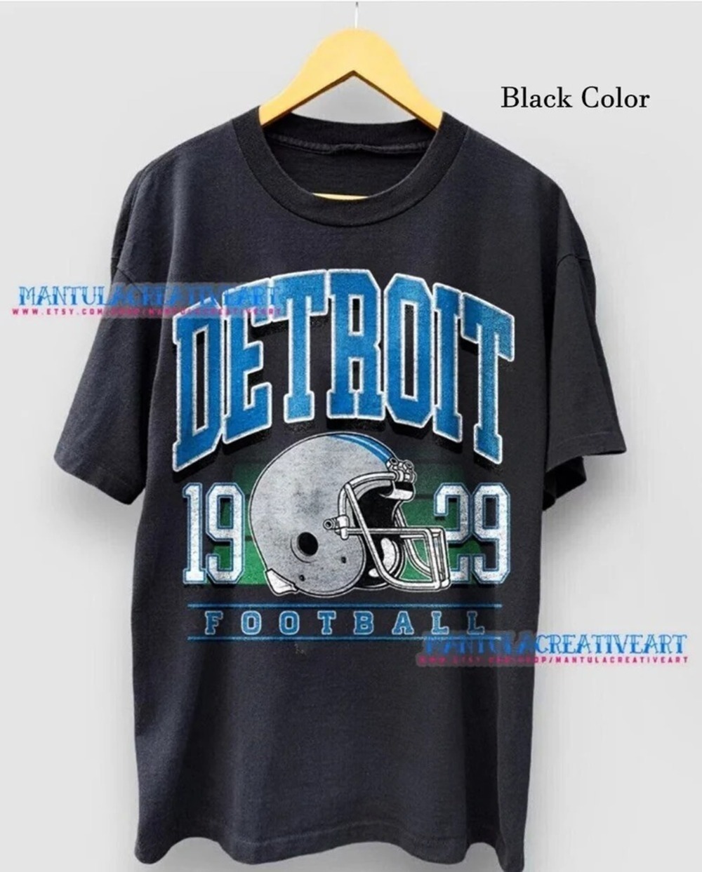 Vintage Detroit Football Crewneck Shirt RC045DT